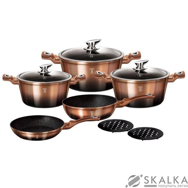 На фото Набор посуды Berlinger Haus Rose Gold Noir 10 предметов (BH-1899)