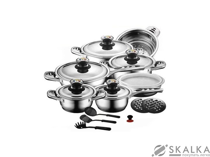 На фото Набор посуды из нержавеющей стали Zurrichberg 19 предметов (ZB-8012)