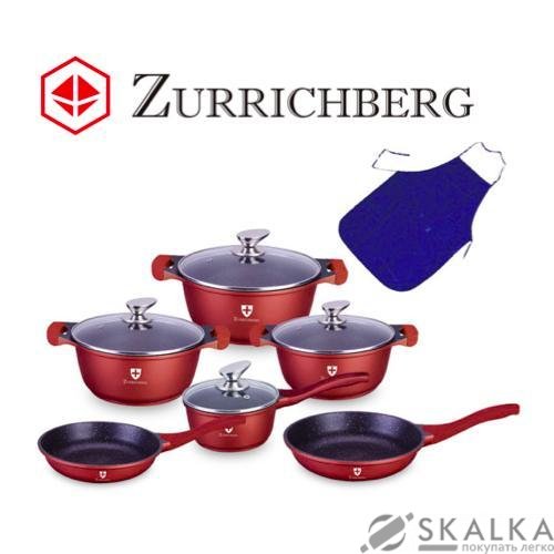 На фото Набор посуды из литого алюминия Zurrichberg 11 предметов (ZBP-7007 Burgundy)