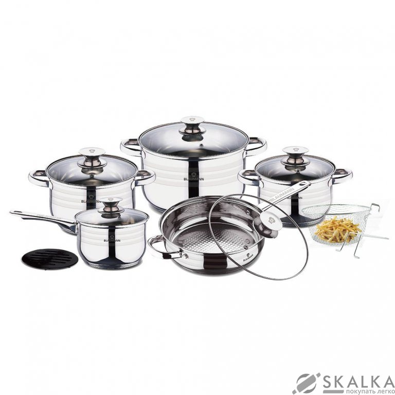 На фото Набор посуды из нержавеющей стали Blaumann 13 предметов (BL-3165 )