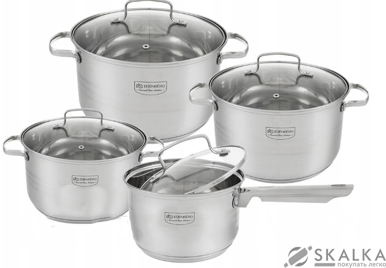 На фото Набор посуды из нержавеющей стали Edenberg 8 предметов (EB-4072)
