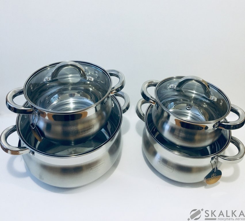 На фото Набор кастрюль из нержавеющей стали Edenberg 8 предметов (EB-3718)