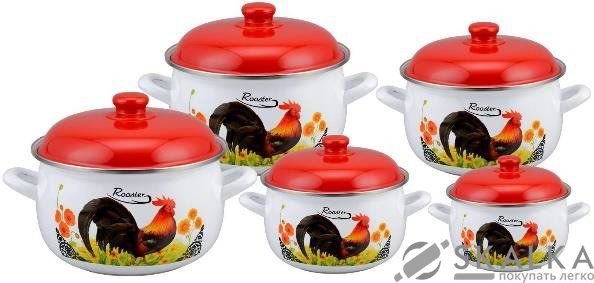 На фото Набор эмалированных кастрюль Edenberg 10 предметов (EB-1875)