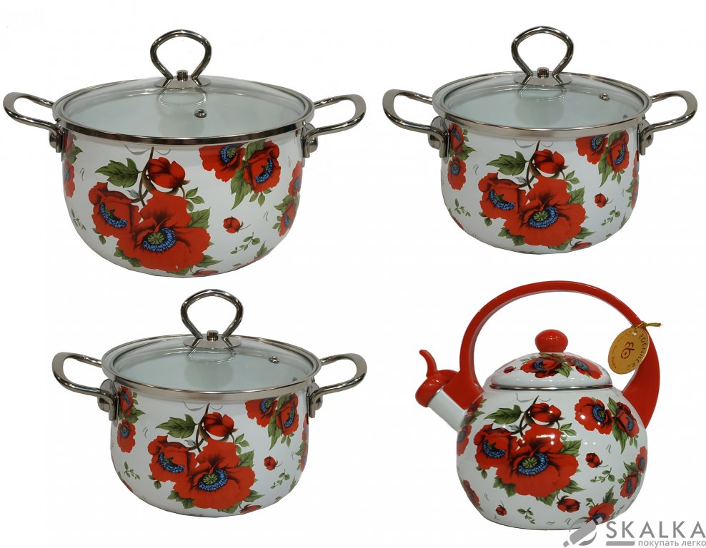 На фото Набор эмалированной посуды Edenberg 7 предметов (EB-3372-B)
