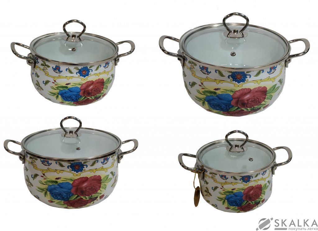 Набор эмалированных кастрюль Edenberg 8 предметов (EB-3371-A) На фото Набор эмалированных кастрюль Edenberg 8 предметов (EB-3371-A)