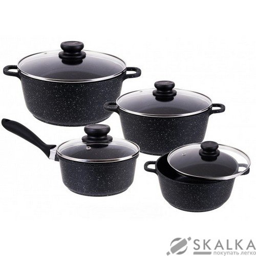 На фото Набор посуды с мраморным покрытием Edenberg 8 предметов (EB-9180)