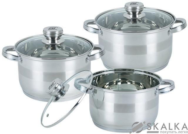 На фото Набор кастрюль из нержавеющей стали Bohmann 6 предметов (06-275 ВН)