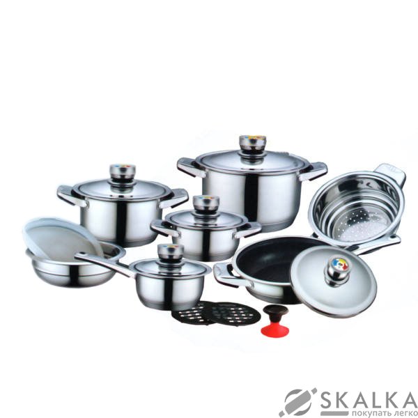 На фото Набор посуды из нержавеющей стали Zurrichberg 16 предметов (ZBP-7069)