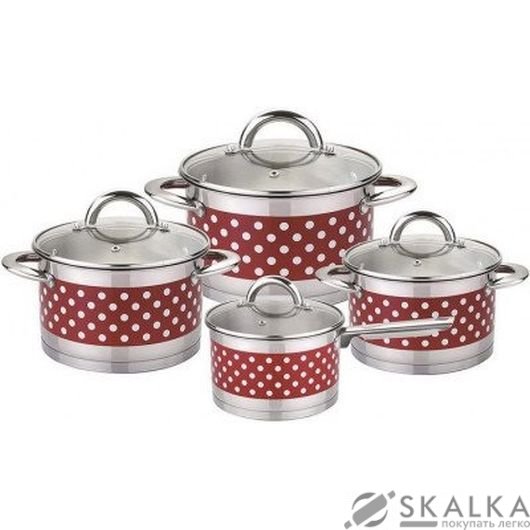 На фото Набор кастрюль из нержавеющей стали Bohmann 8 предметов (BH 0128)
