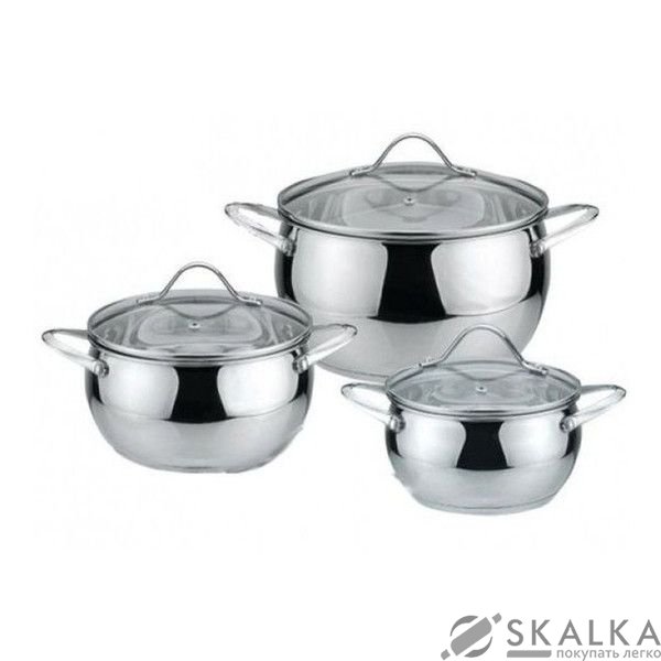 На фото Набор кастрюль из нержавеющей стали Bohmann 6 предметов (0612 S ВН)