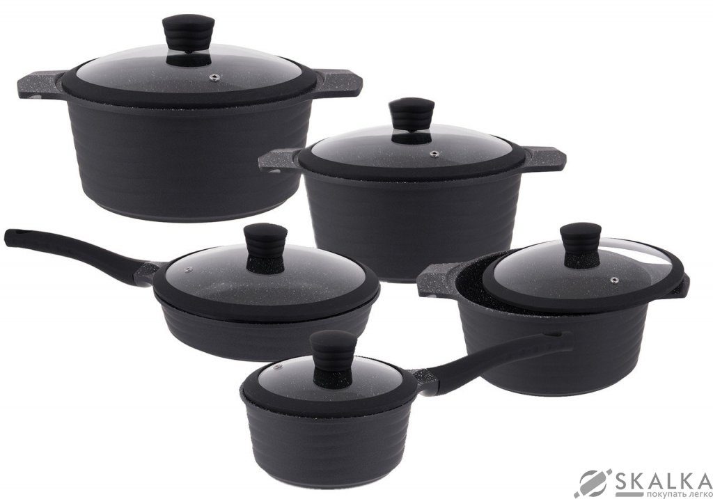 На фото Набор посуды с мраморным покрытием Edenberg 15 предметов (EB-9185)