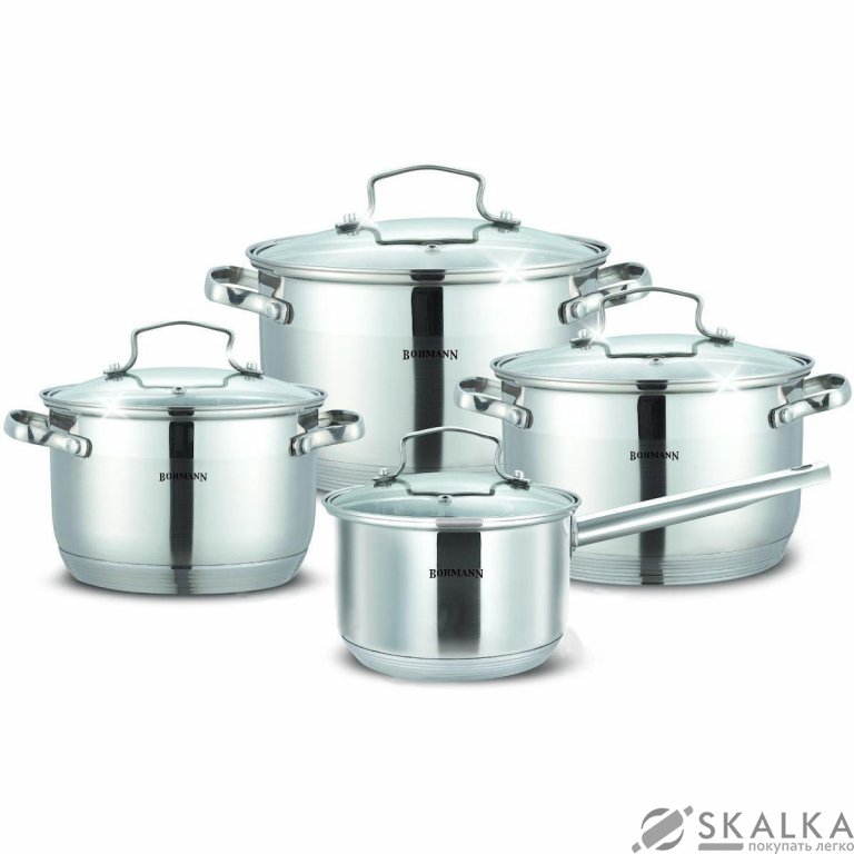 На фото Набор посуды из нержавеющей стали Bohmann 8 предметов (BH 1908 N)