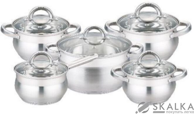 Набор посуды из нержавеющей стали Edenberg 10 предметов (EB-3719) На фото Набор посуды из нержавеющей стали Edenberg 10 предметов (EB-3719)