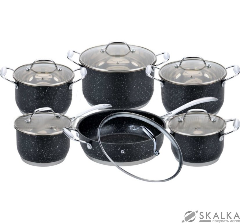 На фото Набор посуды из нержавеющей стали Edenberg 12 предметов (EB-4044)
