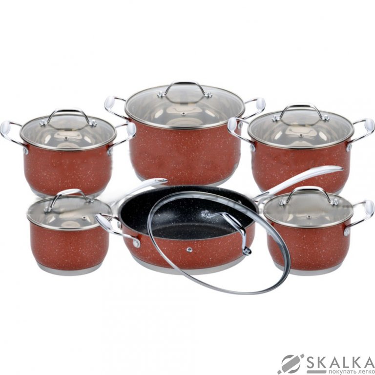 На фото Набор посуды из нержавеющей стали Edenberg 12 предметов (EB-4045)