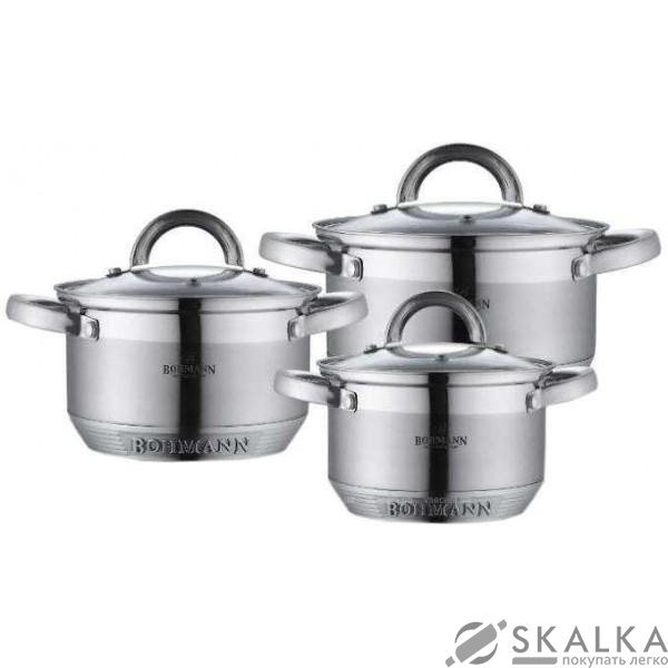 На фото Набор кастрюль из нержавеющей стали Bohmann 6 предметов (BH 0715)