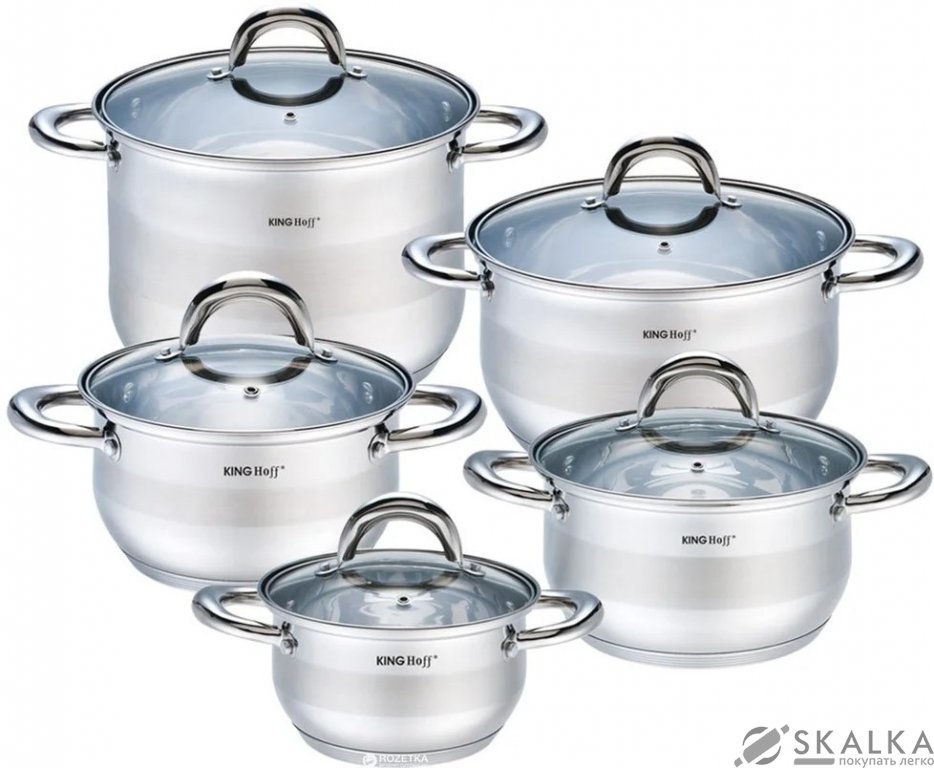 На фото Набор кастрюль KingHoff 10 предметов (1097 KH)