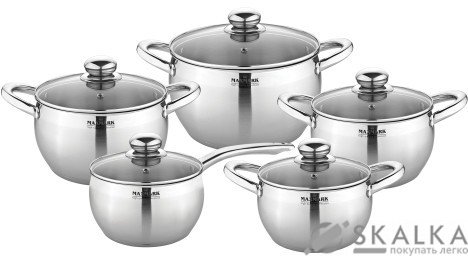Набор посуды Maxmark 10 предметов (MK-APP7510) На фото Набор посуды Maxmark 10 предметов (MK-APP7510)