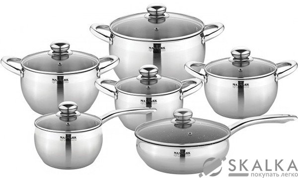 На фото Набор посуды Maxmark 12 предметов (MK-APP7512А)