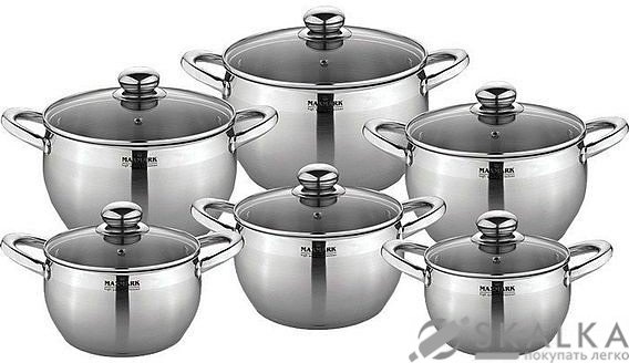 На фото Набор кастрюль Maxmark 12 предметов (MK-APP7512B)