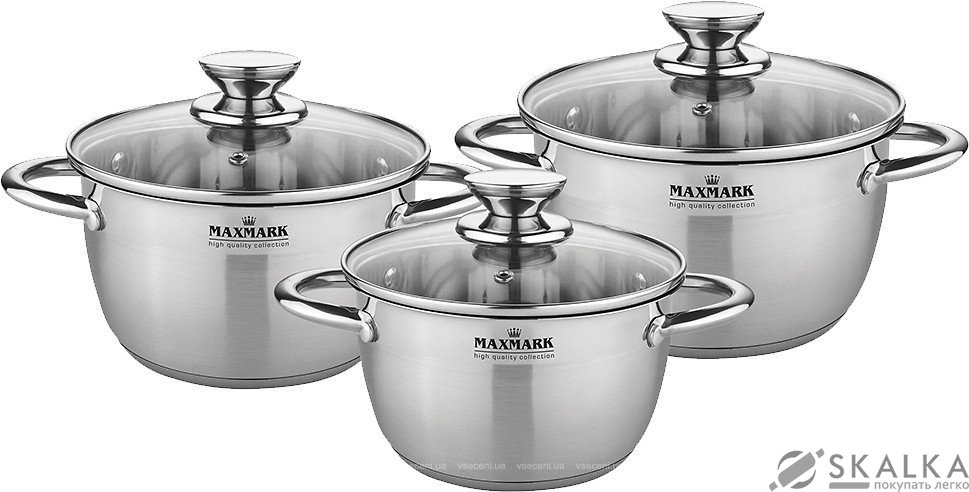 На фото Набор кастрюль Maxmark 6 предметов (MK-VS8506A)