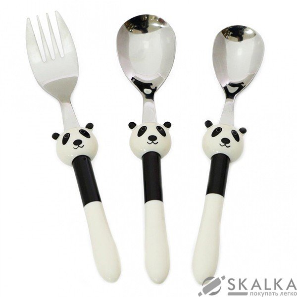 На фото Набор детских столовых приборов Fissman Панда 3 предмета (CY-3017.3)
