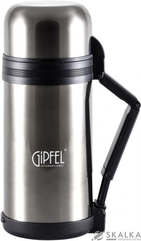 На фото Термос Gipfel SANTOS 1 л серый с широким горлом (8210)