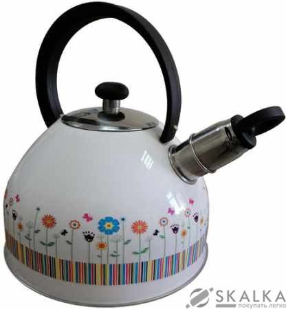 Чайник Gusto 2.5 л со свистком (GT-1402-25/1 цветы) На фото Чайник Gusto 2.5 л со свистком (GT-1402-25/1 цветы)