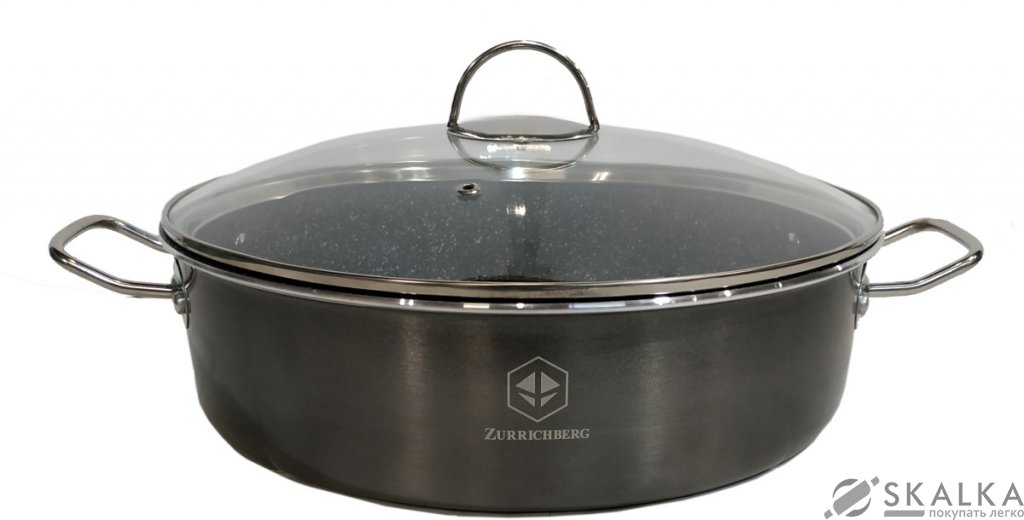 Сотейник Zurrichberg 32 х 9 см 7.2 л с мраморным покрытием (ZBP-7122 Gray) На фото Сотейник Zurrichberg 32 х 9 см 7.2 л с мраморным покрытием (ZBP-7122 Gray)