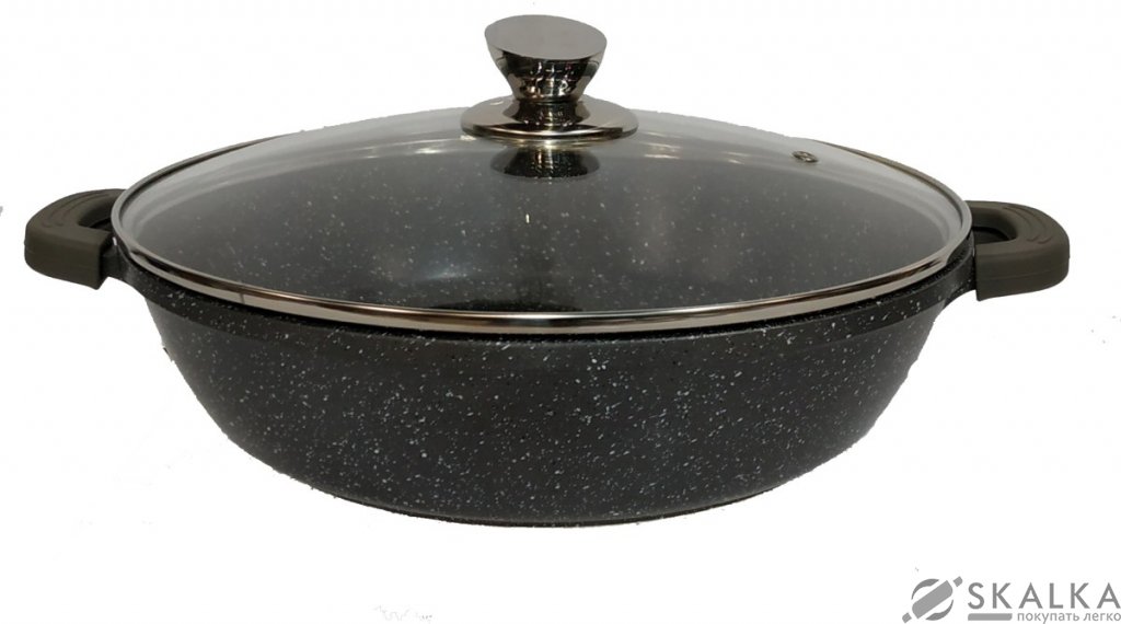 Сотейник Zurrichberg 28 х 7 см с мраморным покрытием (ZBP-7091 Gray) На фото Сотейник Zurrichberg 28 х 7 см с мраморным покрытием (ZBP-7091 Gray)