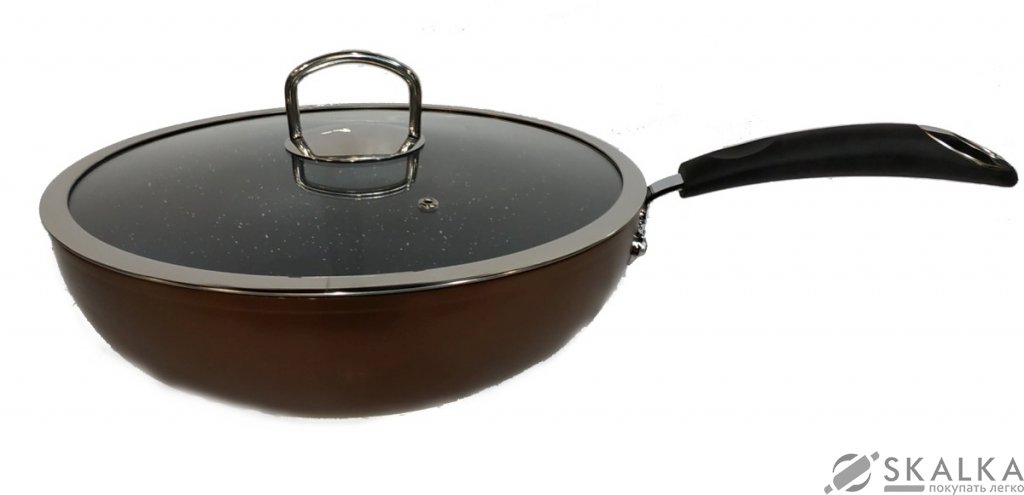 На фото Сковорода-вок Zurrichberg 32 х 9 см с мраморным покрытием (ZBP-7084 Burgundy)