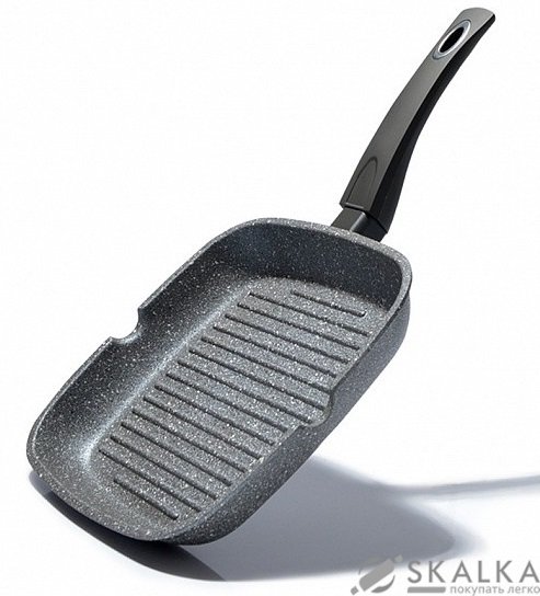 Сковорода гриль квадратная Fissman GREY STONE 24 см (4977) На фото Сковорода гриль квадратная Fissman GREY STONE 24 см (4977)