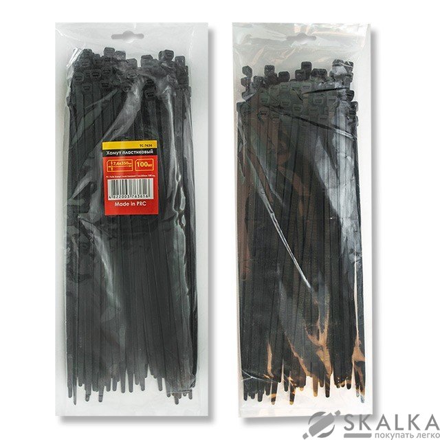 Хомут пластиковый Intertool 2,5x200мм, (100шт/упак), черный (TC-2521) На фото Хомут пластиковый Intertool 2,5x200мм, (100шт/упак), черный (TC-2521)