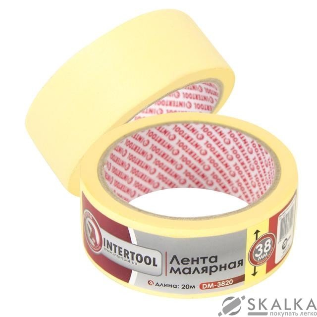 На фото Лента малярная Intertool 38мм, 20м, желтая (DM-3820)