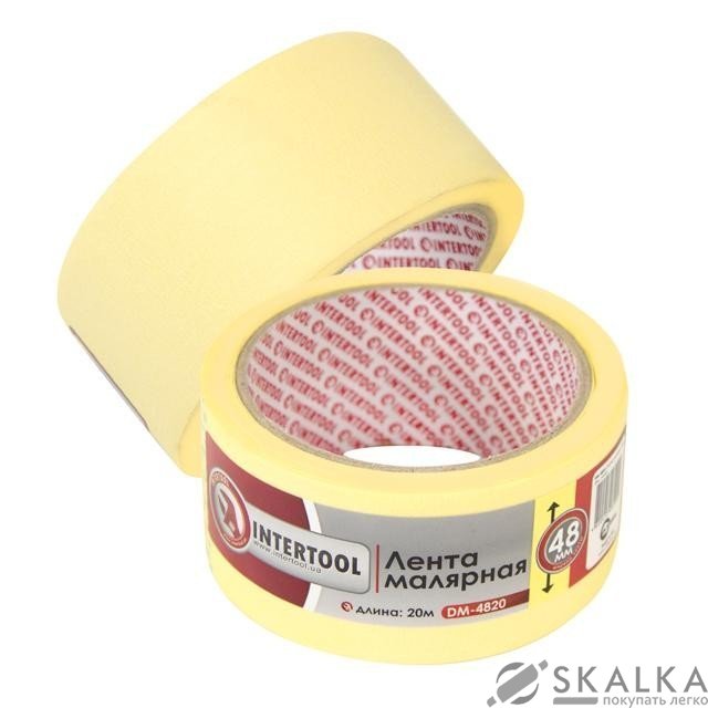 На фото Лента малярная Intertool 48мм, 20м, желтая (DM-4820)