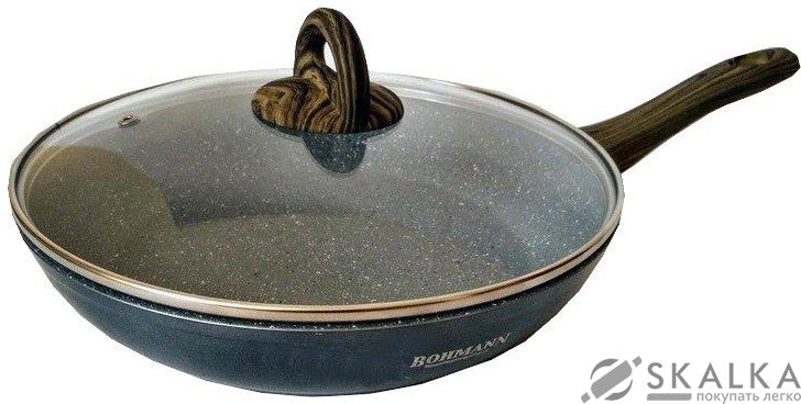 На фото Сковорода Bohmann 24 х 5 см с мраморным покрытием (BH 1006-24 MRB)
