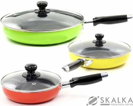 Сковорода Maestro Rainbow 24 см с крышкой (MR-1200-24) На фото Сковорода Maestro Rainbow 24 см с крышкой (MR-1200-24)