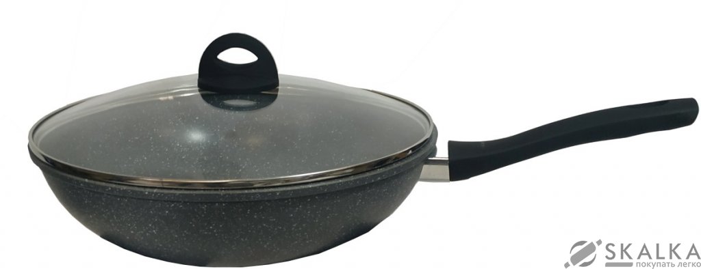 На фото Сковорода-вок Benson 30 см с мраморным покрытием (BN-497)