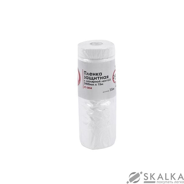 На фото Пленка защитная Intertool с малярной лентой 2400мм*15м (KT-0804)
