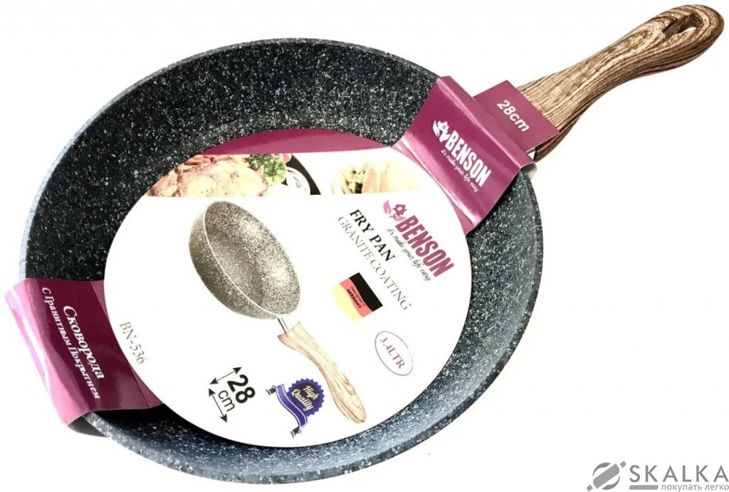 На фото Сковорода Benson 28 см с гранитным покрытием (BN-536)