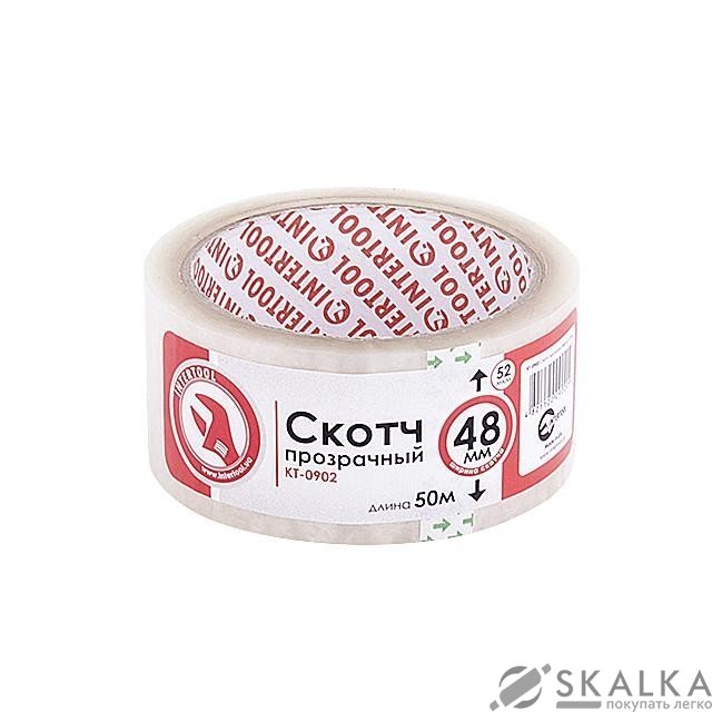 Скотч прозрачный Intertool 48мм*50м*52мкм (KT-0902) На фото Скотч прозрачный Intertool 48мм*50м*52мкм (KT-0902)