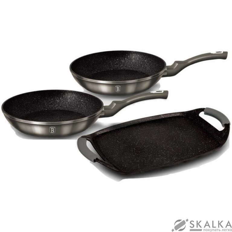 На фото Набор посуды Berlinger Haus Carbone Metallic Line 3 предметов (BH-1670)