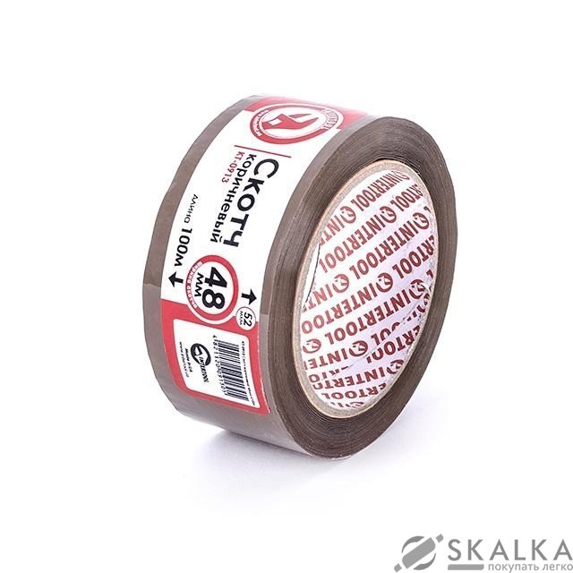 На фото Скотч коричневый Intertool 48мм*100м*52мкм (KT-0913)