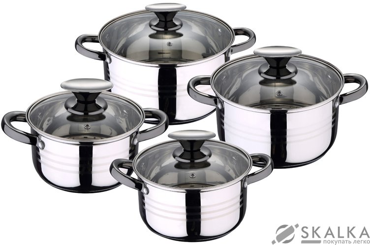 На фото Набор кастрюль Renberg 8 предметов (RB-2330)