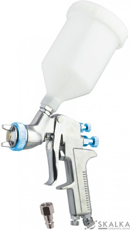 Краскопульт Mastertool HP ВБ 600 мл пластик 1.4 мм 120-170 л/мин 3.5-5.0 бар ПРОФИ (81-8720) На фото Краскопульт Mastertool HP ВБ 600 мл пластик 1.4 мм 120-170 л/мин 3.5-5.0 бар ПРОФИ (81-8720)