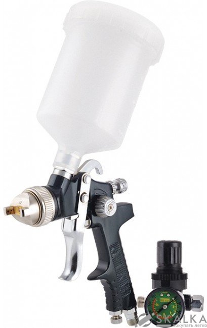 На фото Пневмопистолет лакокрасочный Miol с верхним баком HVLP с редуктором 1.4 мм (80-840)