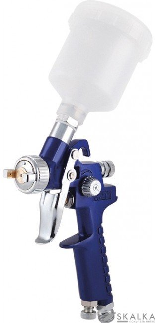 На фото Пневмопистолет лакокрасочный Miol с верхним баком mini HVLP 1.0 мм (80-852)