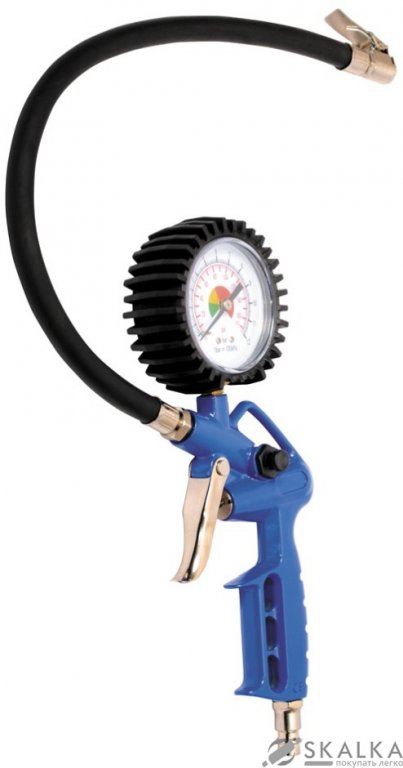 На фото Пневмопистолет для подкачки колес с манометром Mastertool 0-12 бар (81-8750)