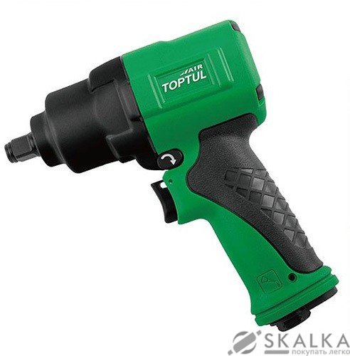На фото Пневмогайковерт Toptul 1/2" 583 N/m 13500 об/мин 1.24 кг композитный корпус (KAAJ1643)