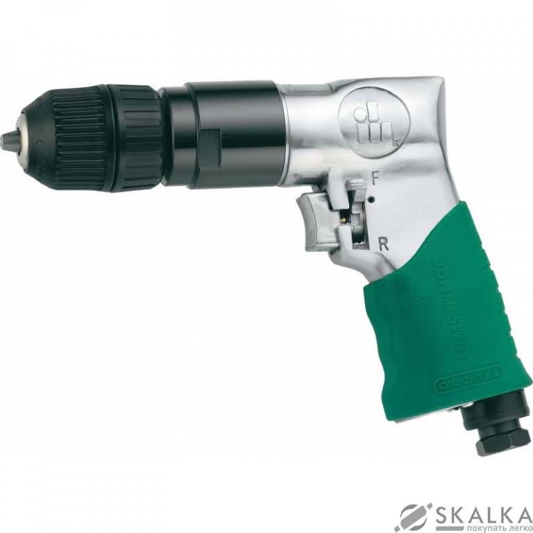 Дрель пневматическая с реверсом Jonnesway 1800 об/мин 113 л/мин самозажимной (JAD-6234AQ) На фото Дрель пневматическая с реверсом Jonnesway 1800 об/мин 113 л/мин самозажимной (JAD-6234AQ)